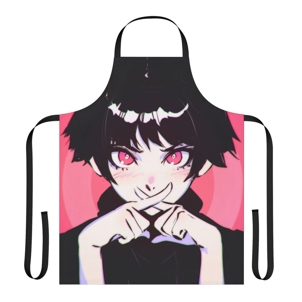Anime-inspired apron with cute pink design