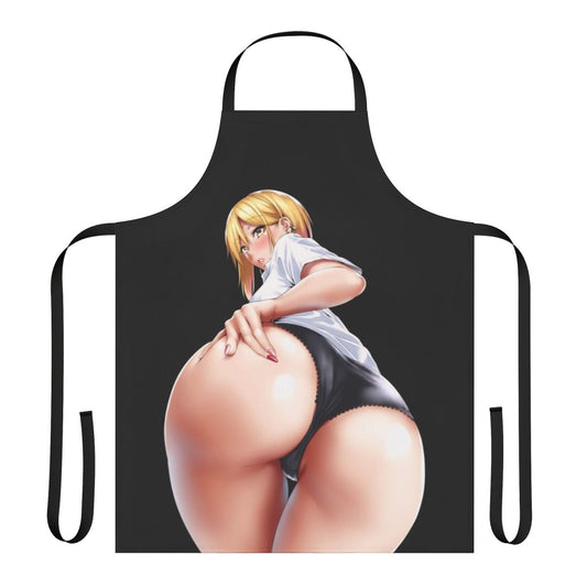A stylish and fun apron featuring an anime-inspired design of a cute and naughty girl.