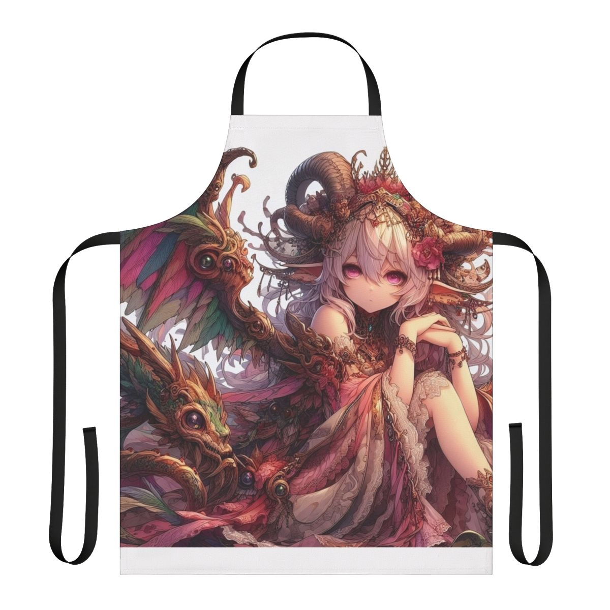 Anime-inspired apron with a cute anime girl design