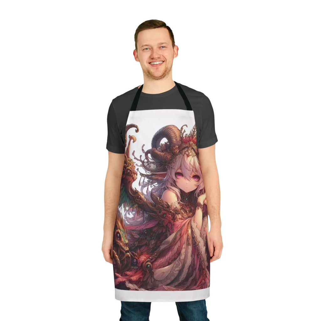 Anime-inspired apron with a cute anime girl design