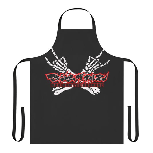 Stylish black apron featuring the logo and imagery of the Japanese heavy metal band Maximum The Hormone