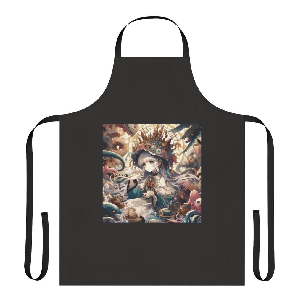 Vibrant anime-style apron with a beautiful anime girl design