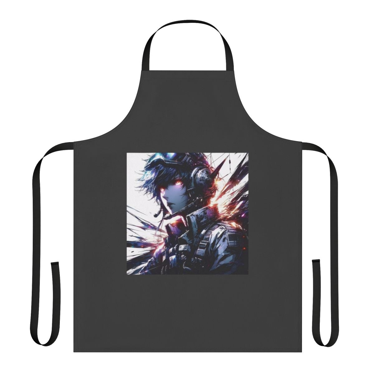 Vibrant anime-inspired apron with cute anime girl design