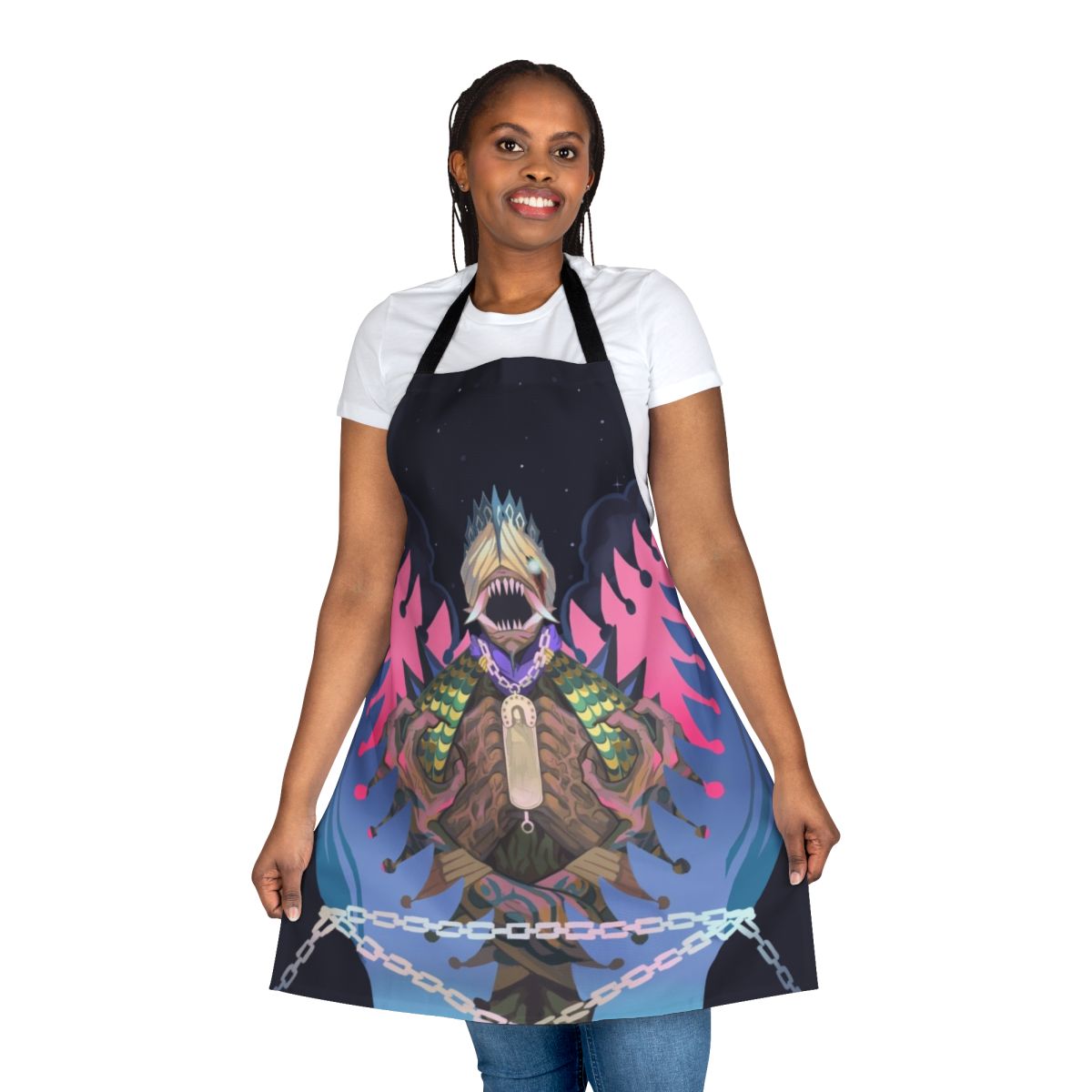 Anime-inspired apron with vibrant design