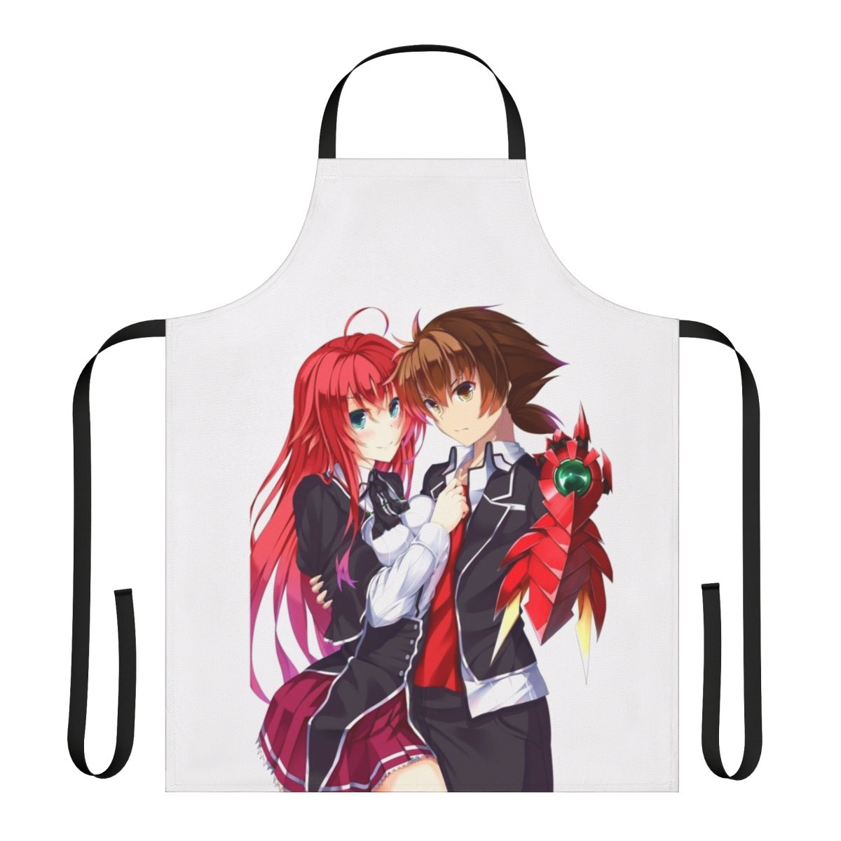 Anime-style apron with high school theme