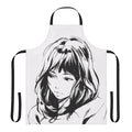 Sleek and minimalist anime-inspired apron in black and white