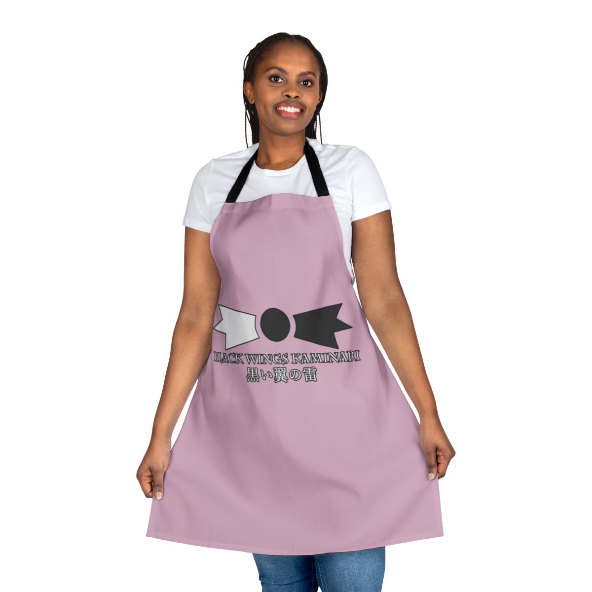 Anime-inspired black wings apron for cooking and cosplay