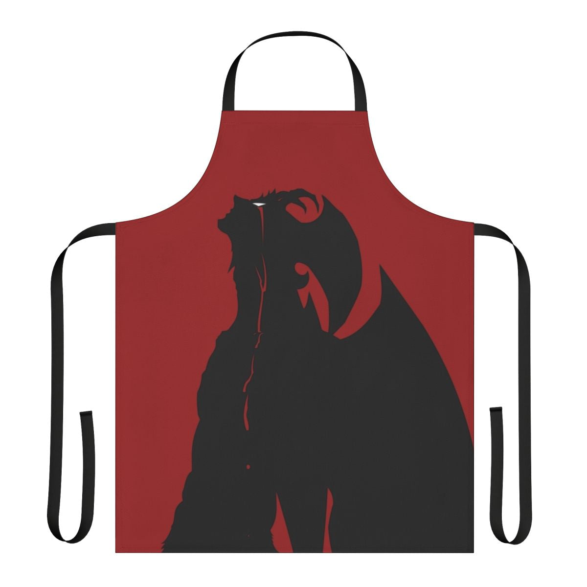 Devilman Crybaby-themed apron in bold red and black color scheme