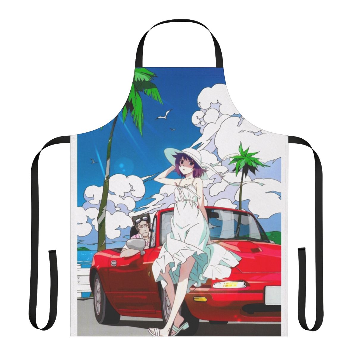 Monogatari Series-inspired apron with "Fast Love" design