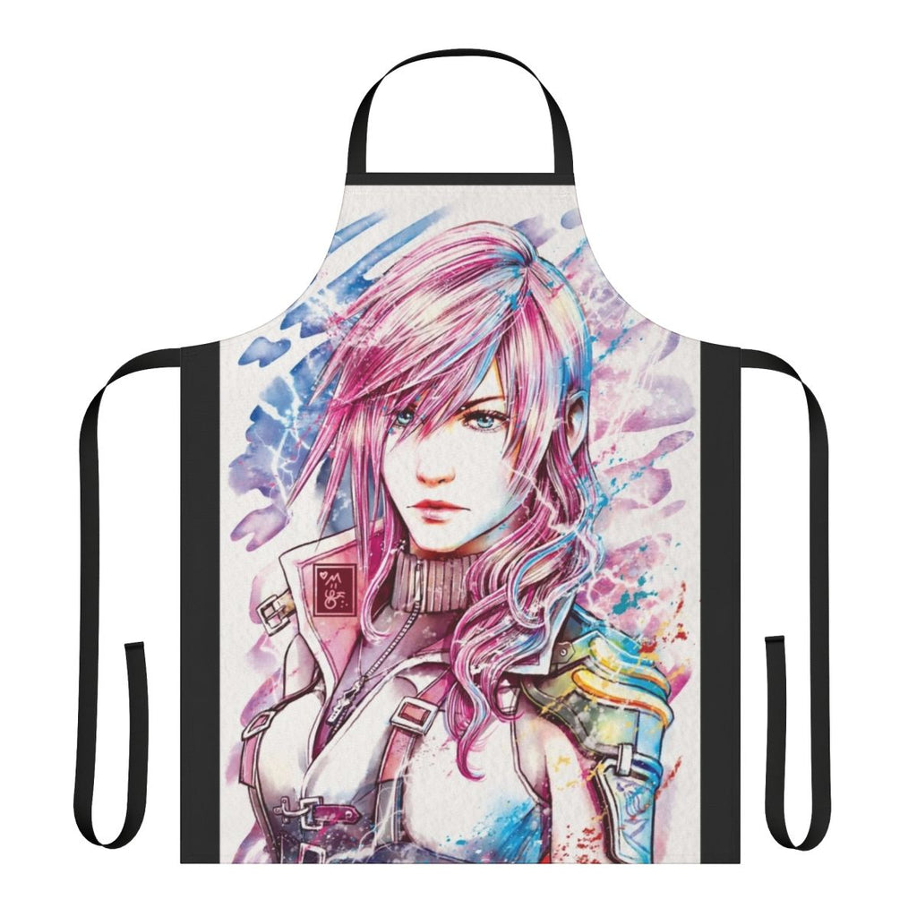 Lightning-themed apron with Claire Farron design
