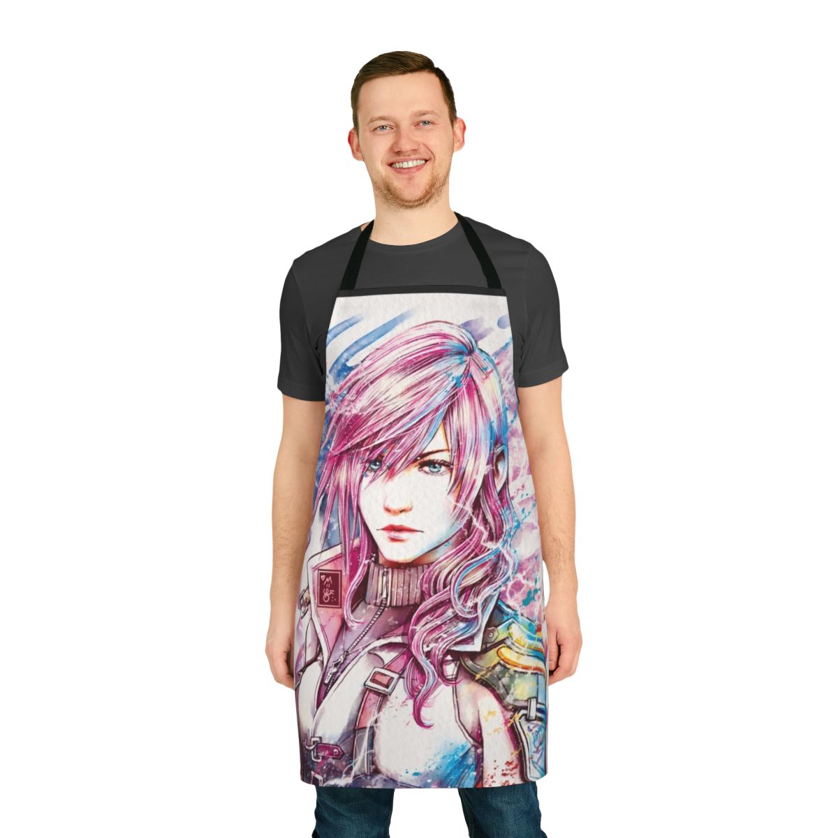 Lightning-themed apron with Claire Farron design