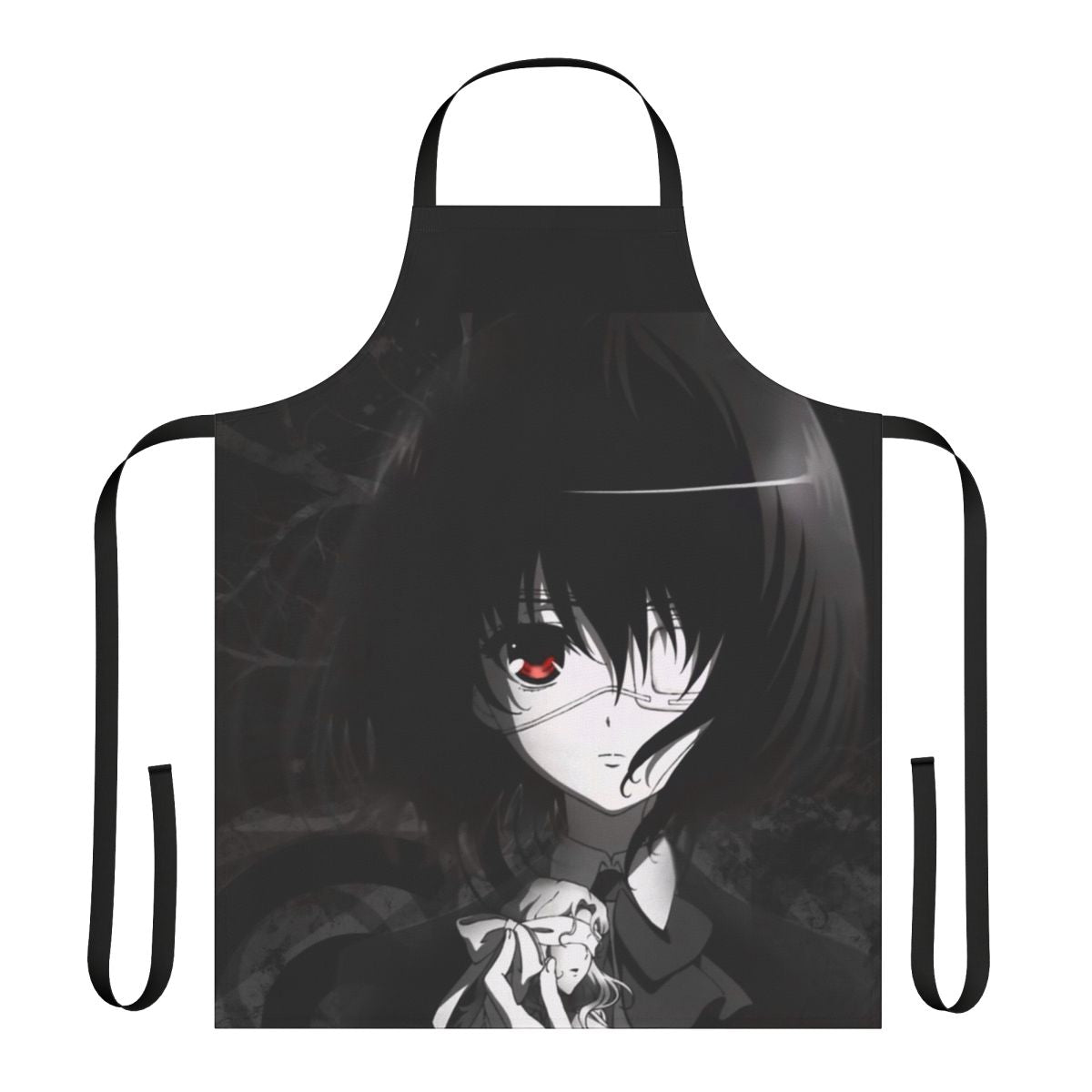 A stylish apron featuring a kawaii anime-inspired design