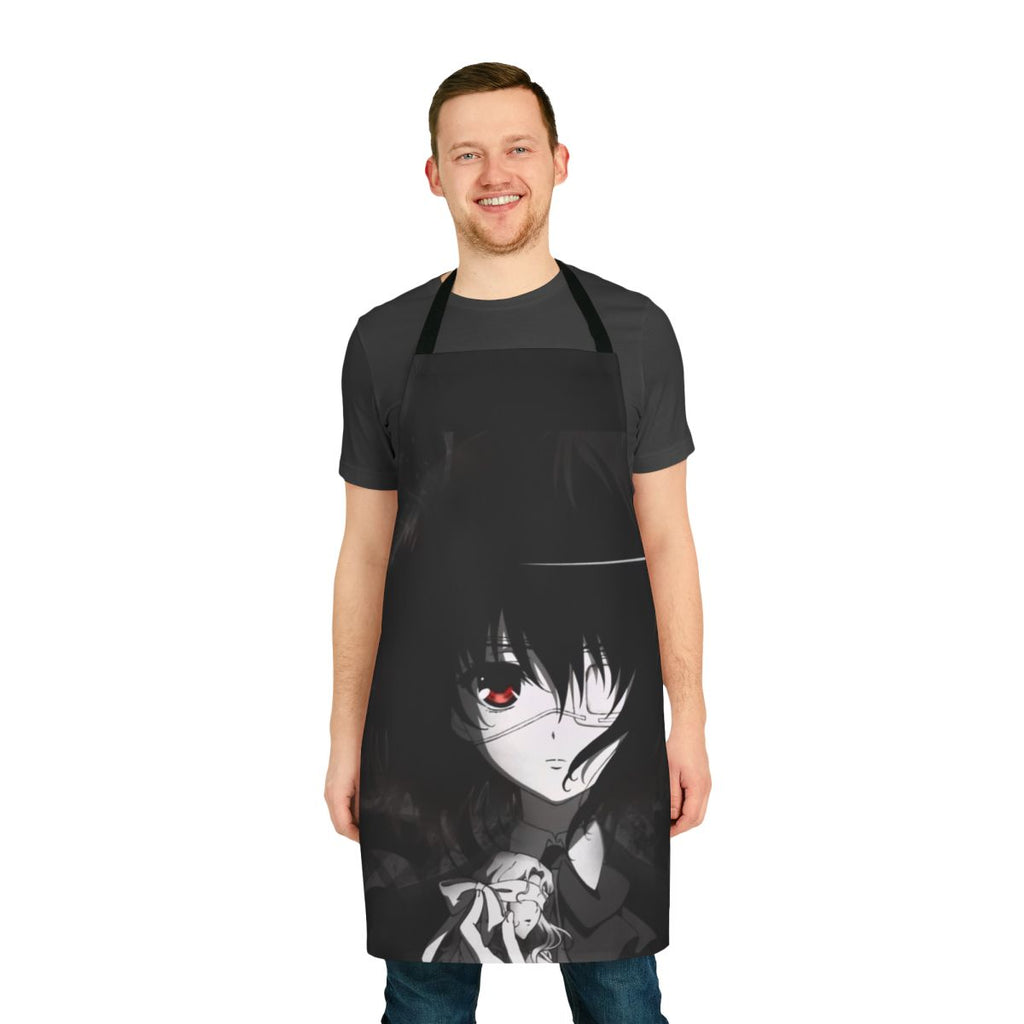 A stylish apron featuring a kawaii anime-inspired design