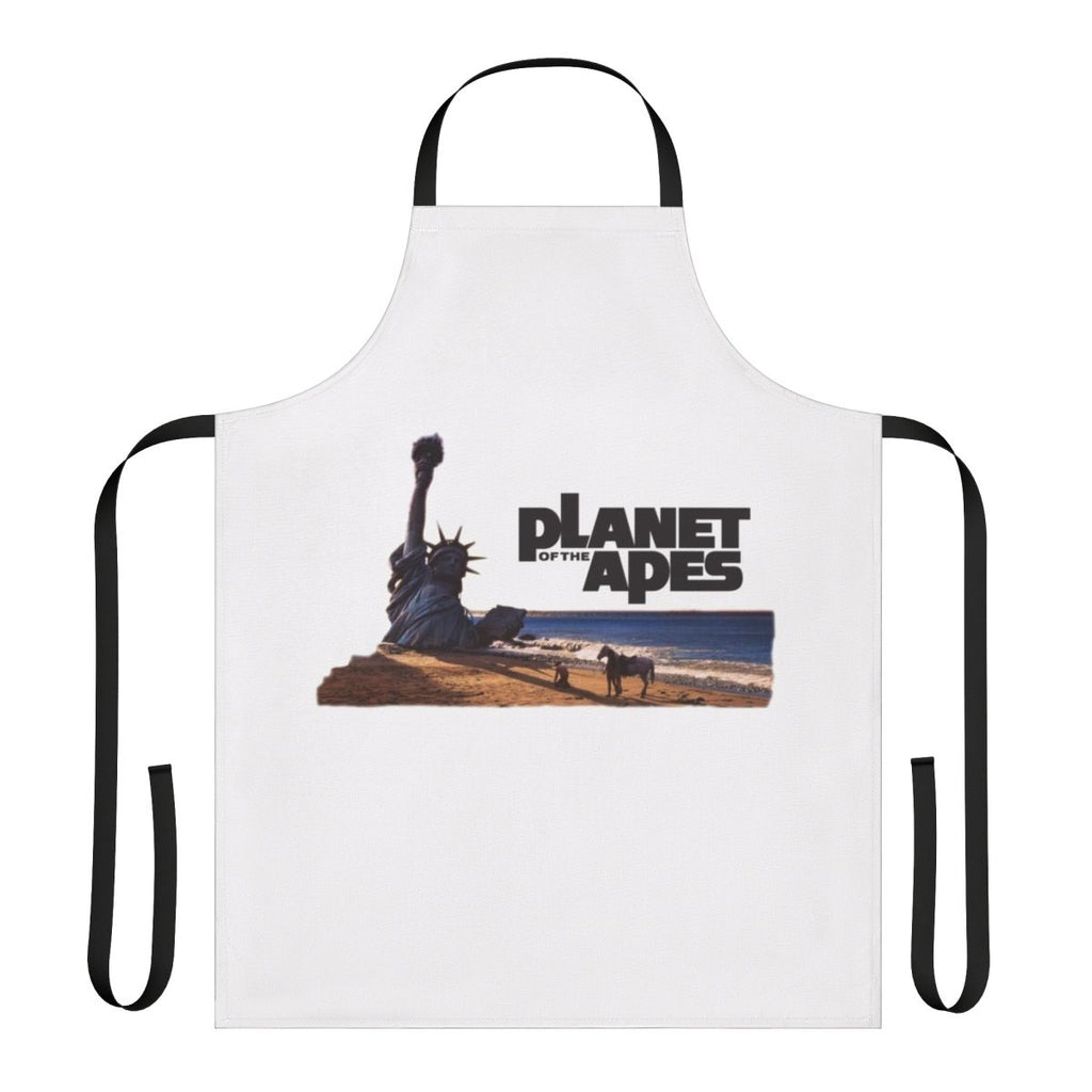 A stylish apron featuring a design inspired by the Planet of the Apes movie franchise.