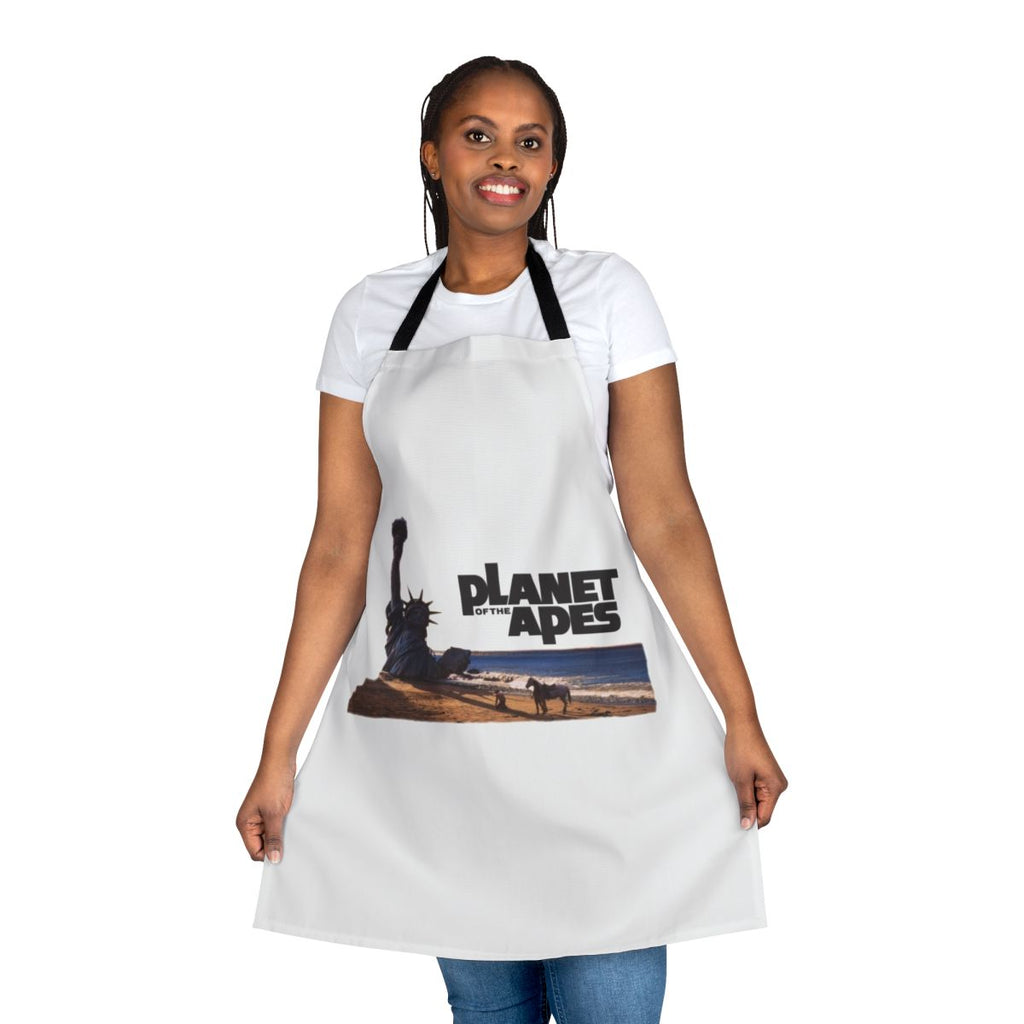 A stylish apron featuring a design inspired by the Planet of the Apes movie franchise.