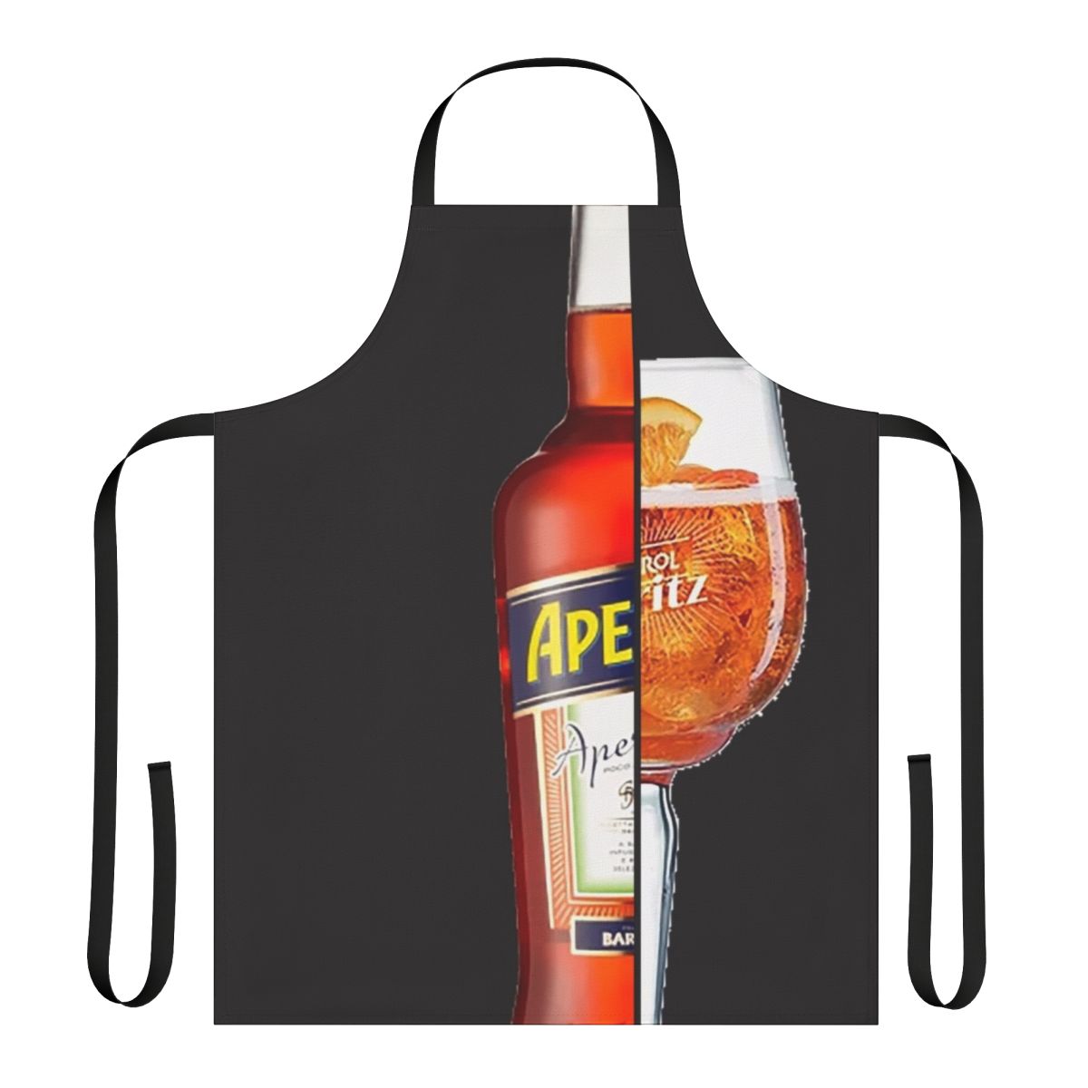Aperol Spritz Apron with Vibrant Orange and Botanical Design