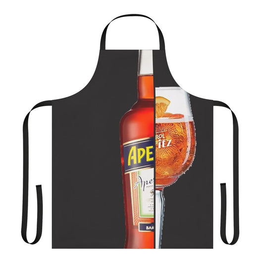 Aperol Spritz Apron with Vibrant Orange and Botanical Design