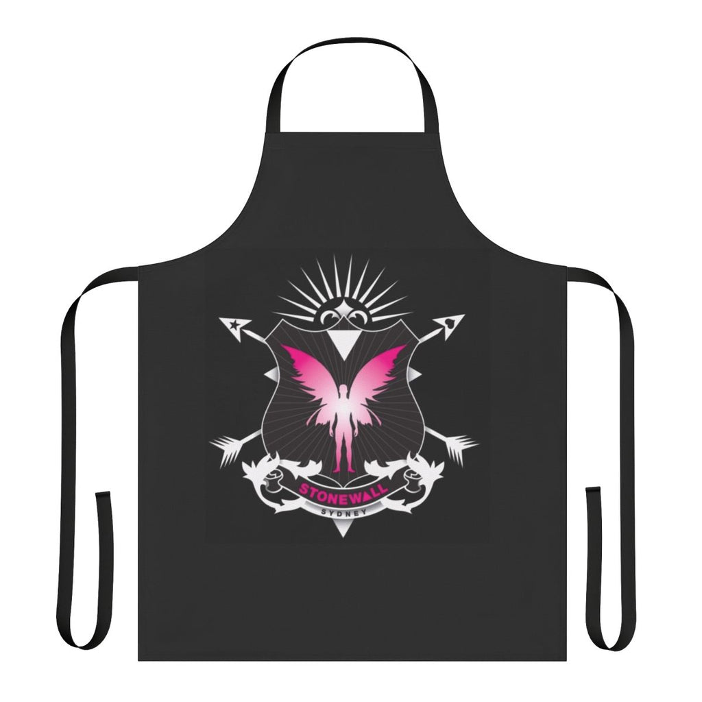 Stonewall Hotel Apron featuring the Pride flag and LGBTQIA+ imagery