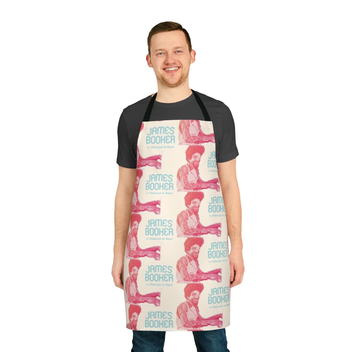 Apron featuring portrait of jazz pianist James Booker