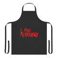 Durable apron with bold graphics inspired by the Mexican rock band "The Warning"
