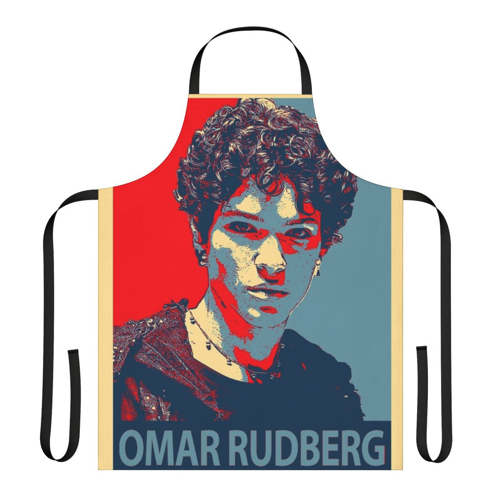Stylish apron with the image of singer and actor Omar Rudberg