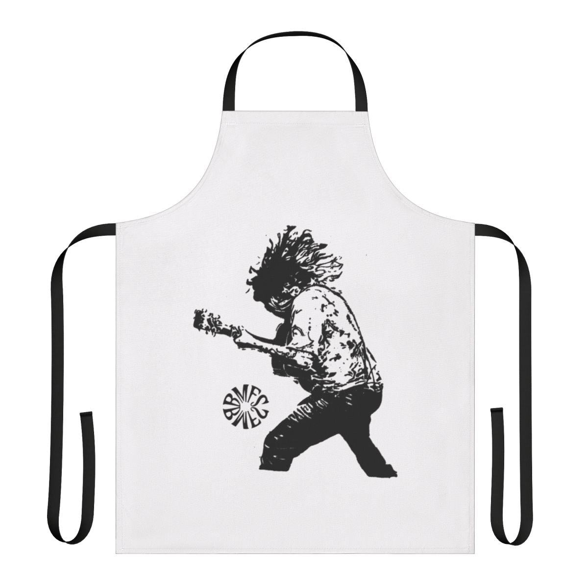 Stylish apron featuring a guitar design, perfect for bluegrass and jam band enthusiasts.