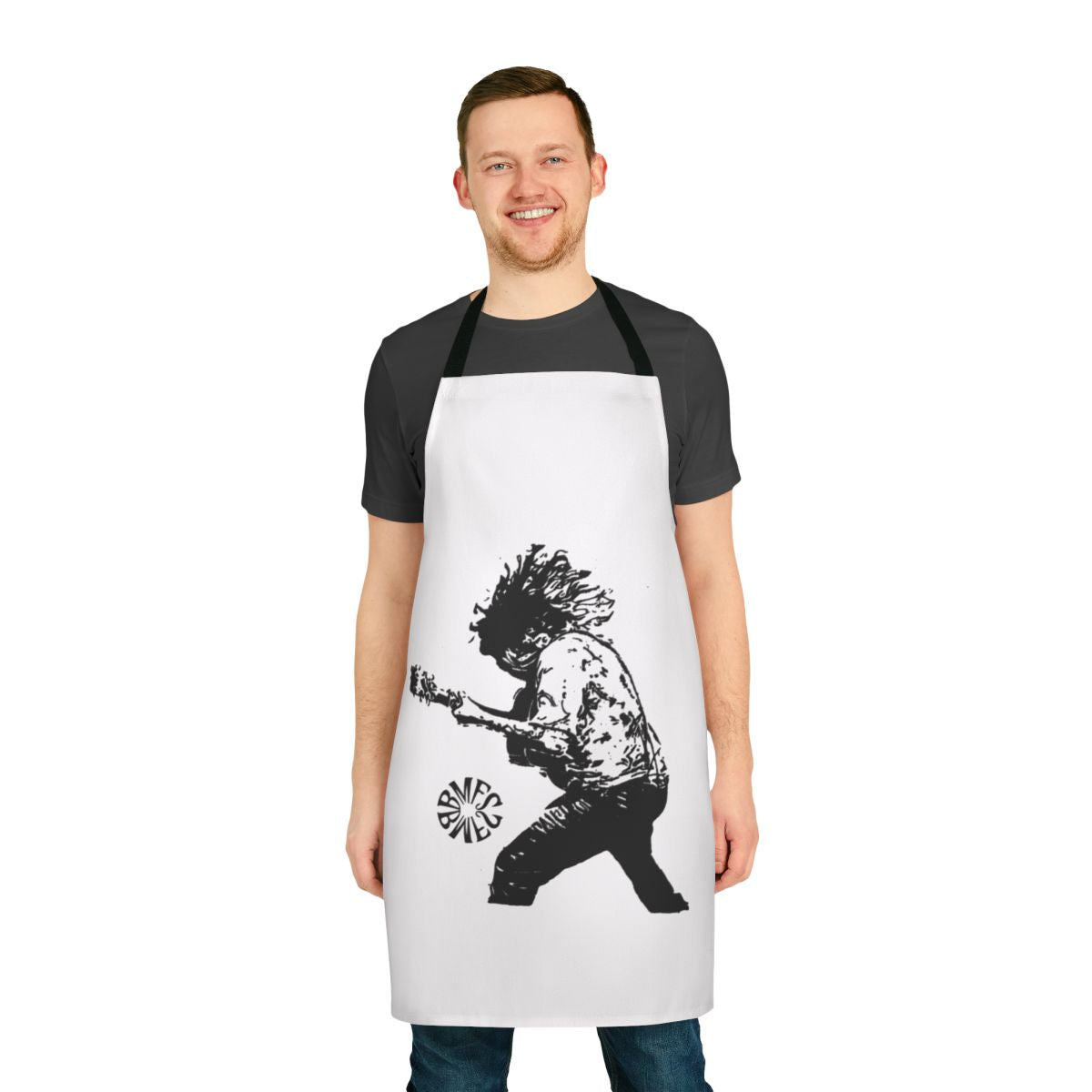 Stylish apron featuring a guitar design, perfect for bluegrass and jam band enthusiasts.
