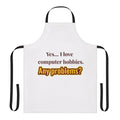 Apron with computer and gaming-themed design