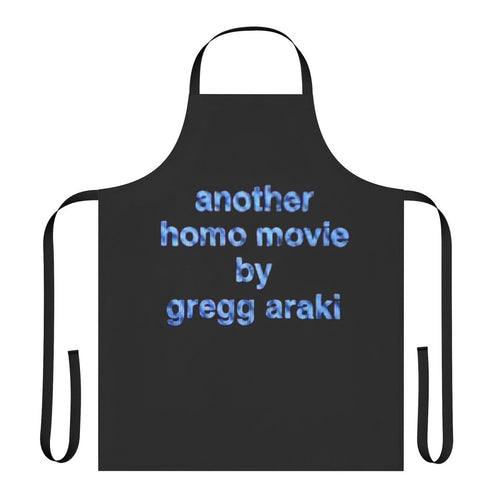 "Apron featuring a stylish design inspired by the films of director Gregg Araki and LGBTQ+ themes"