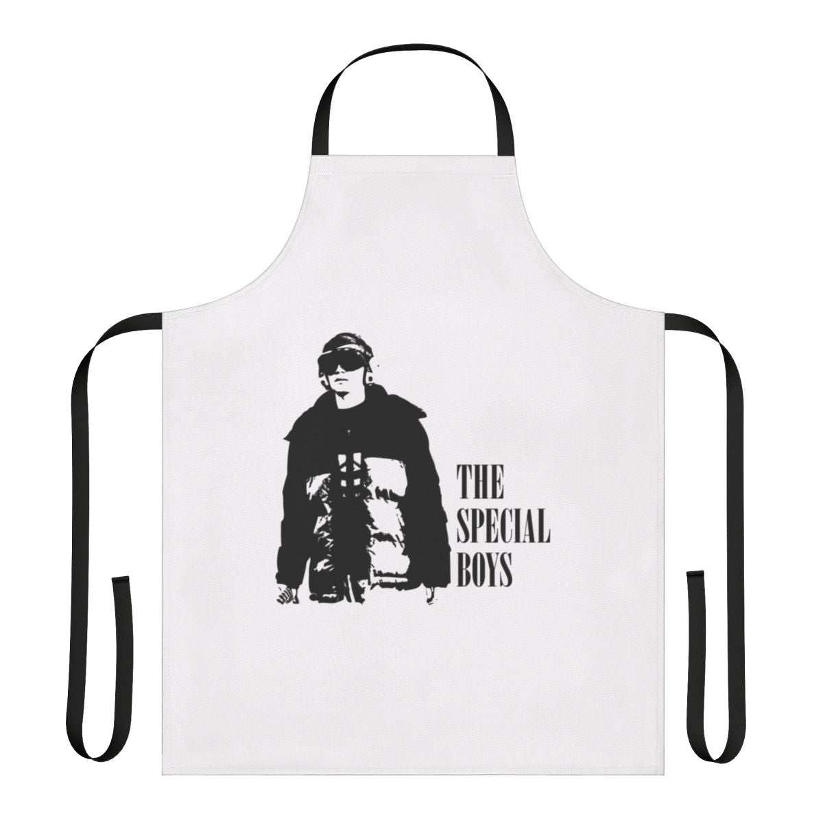 Apron featuring the Perpetual Grace, Ltd TV show logo and characters