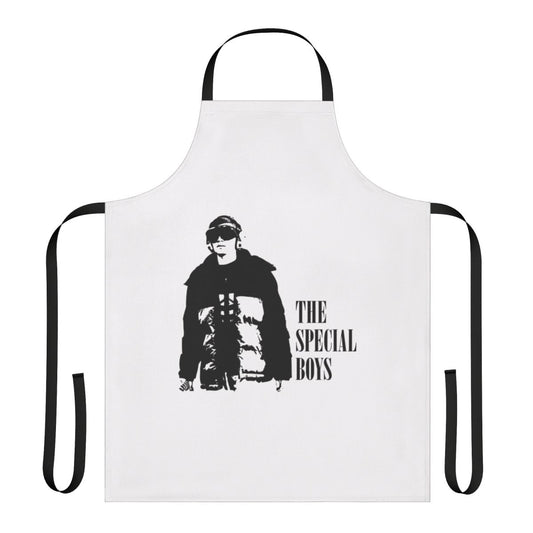 Apron featuring the Perpetual Grace, Ltd TV show logo and characters