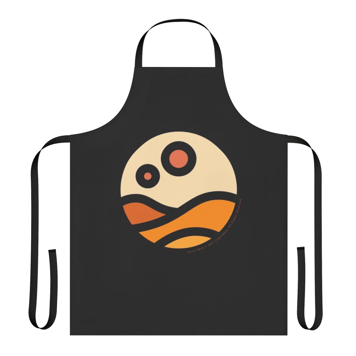 Dune-themed apron featuring a desert landscape with sand dunes and the moon