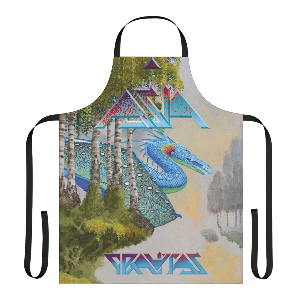 Gravitas-themed apron featuring the iconic Asia band logo
