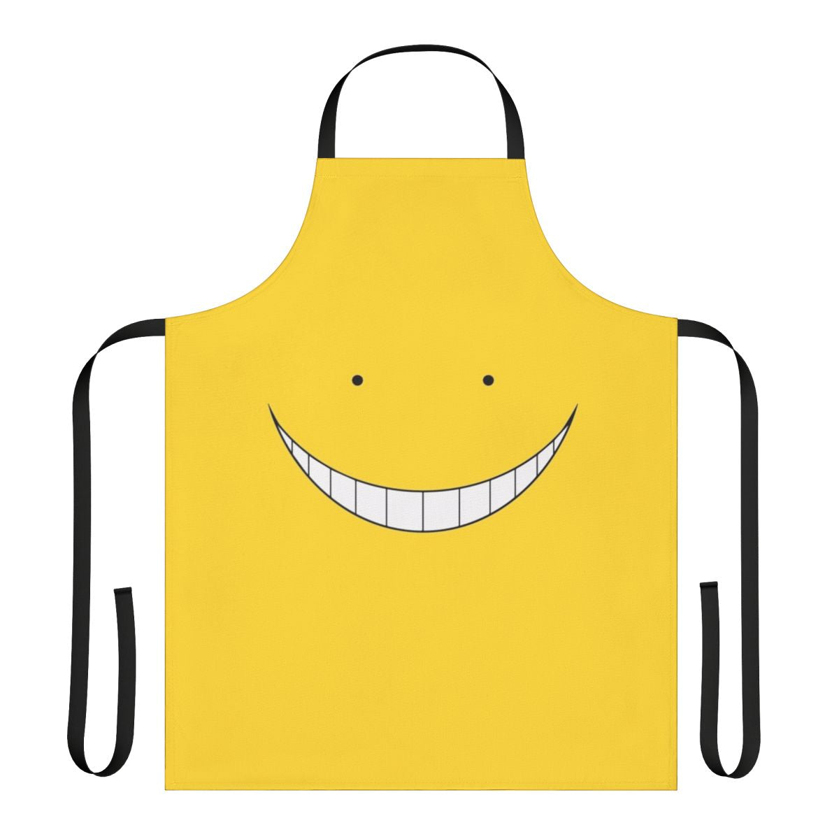 Assassination Classroom-themed apron with characters Korosensei, Karma Akabane, and Nagisa Shiota