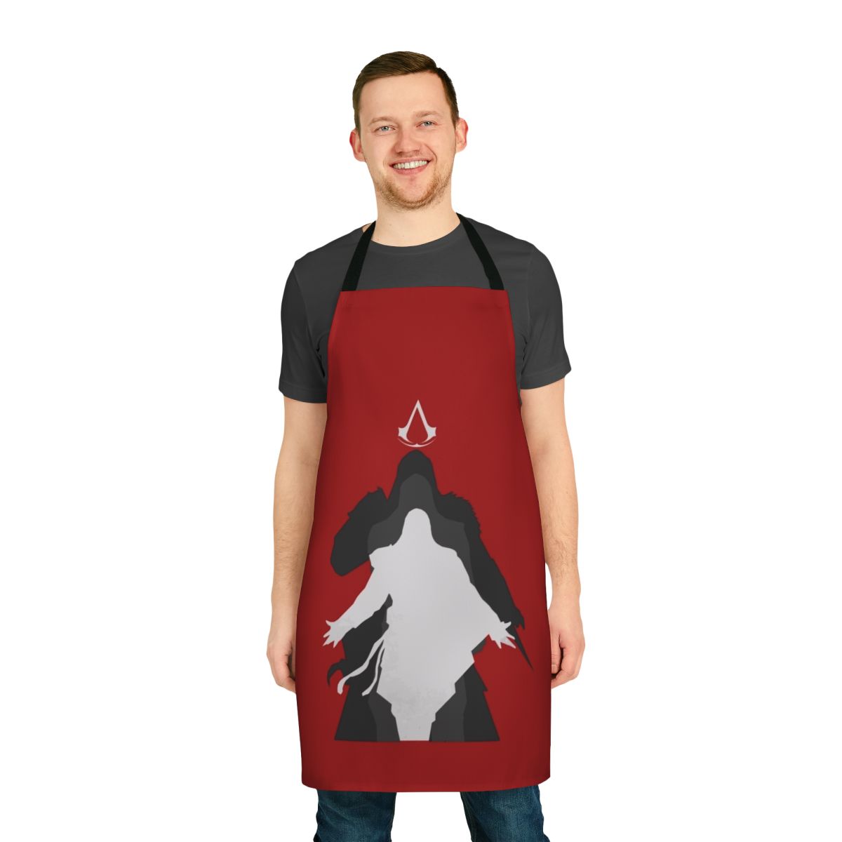 Assassins Creed inspired apron with iconic symbols and designs