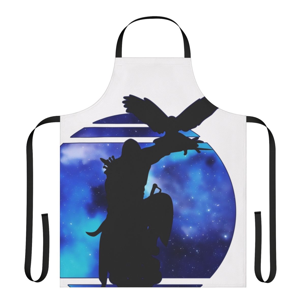 Assassin's Creed inspired apron featuring a black and white silhouette design