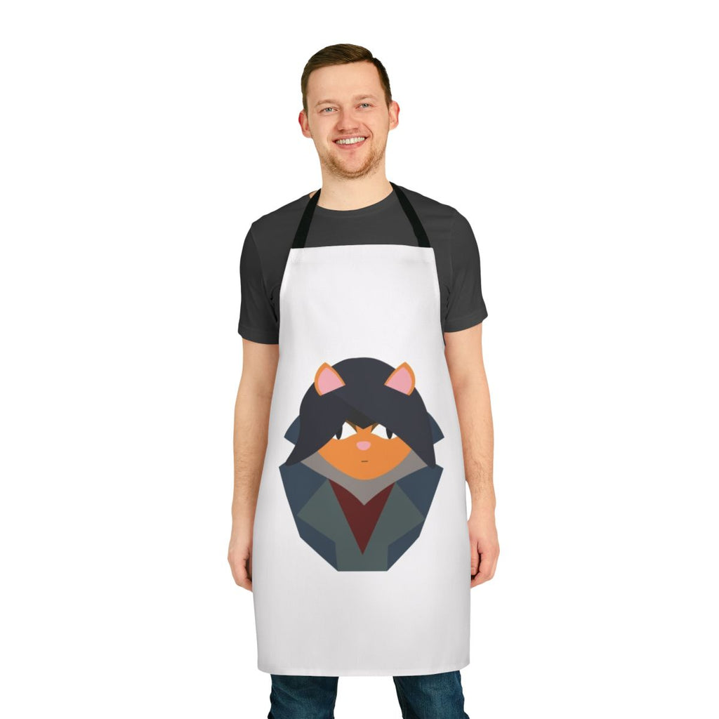 Assassin's Creed Syndicate-themed apron featuring a playful orange cat design