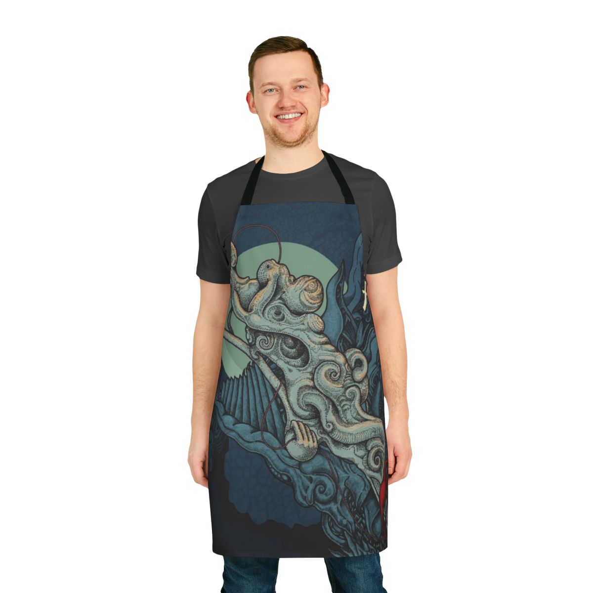 Atoma-inspired apron for heavy metal enthusiasts
