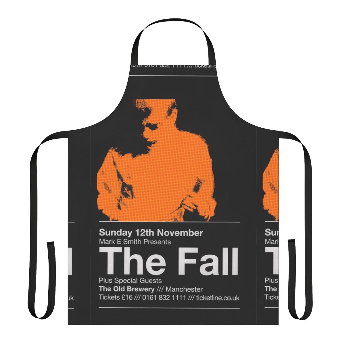 A fashionable apron featuring a fall-themed design, perfect for cooking and baking during the autumn season.
