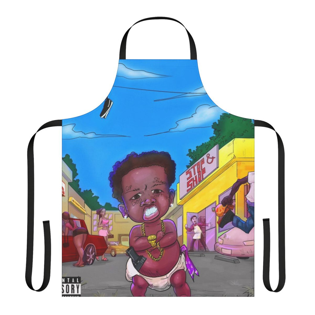 Baby apron featuring a vintage grape design, perfect for the kitchen or cooking enthusiast.