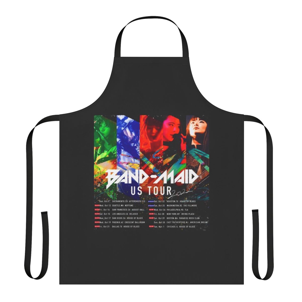 Stylish Band Maid Inspired Apron with Band Maid Logo and Artwork