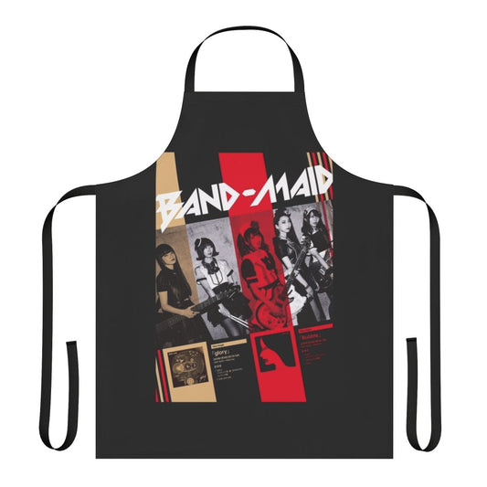 Vibrant Band Maid inspired apron with the band's iconic artwork
