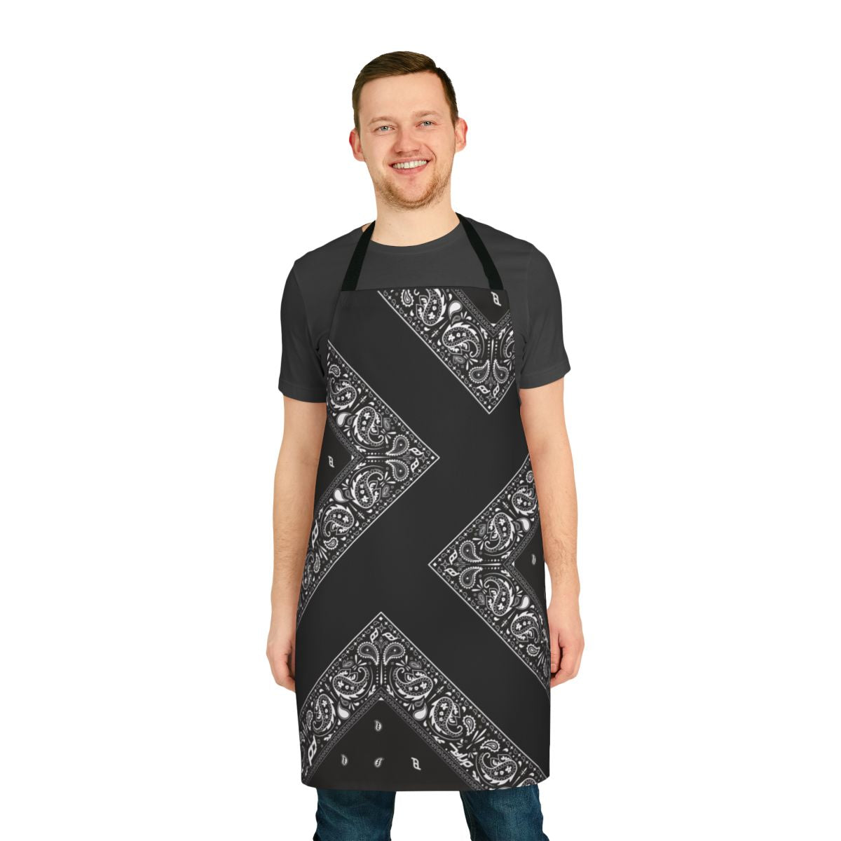 Bandana-patterned apron for cooking and crafting