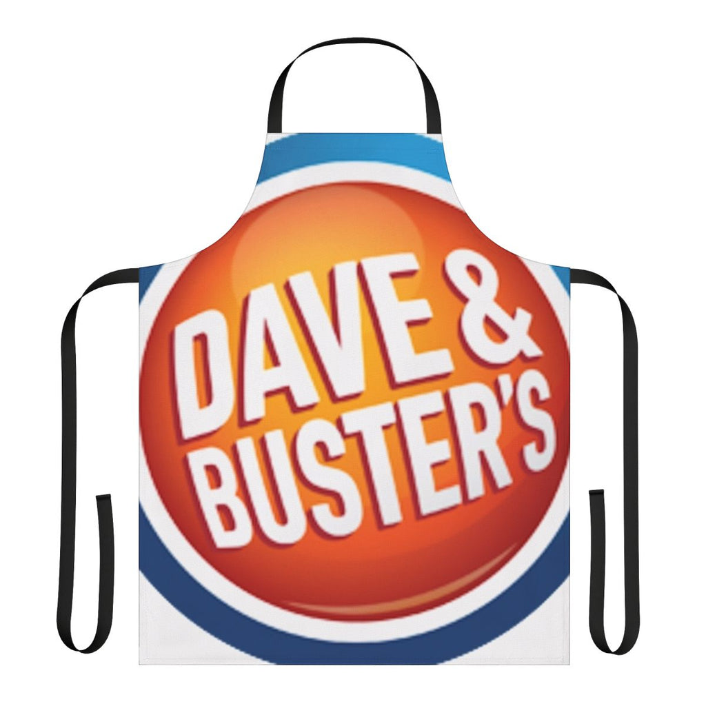 Dave Buster's inspired apron with bold graphic design