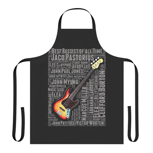 A high-quality apron featuring the text "Best Bassist of All Time" for bass players and music lovers.