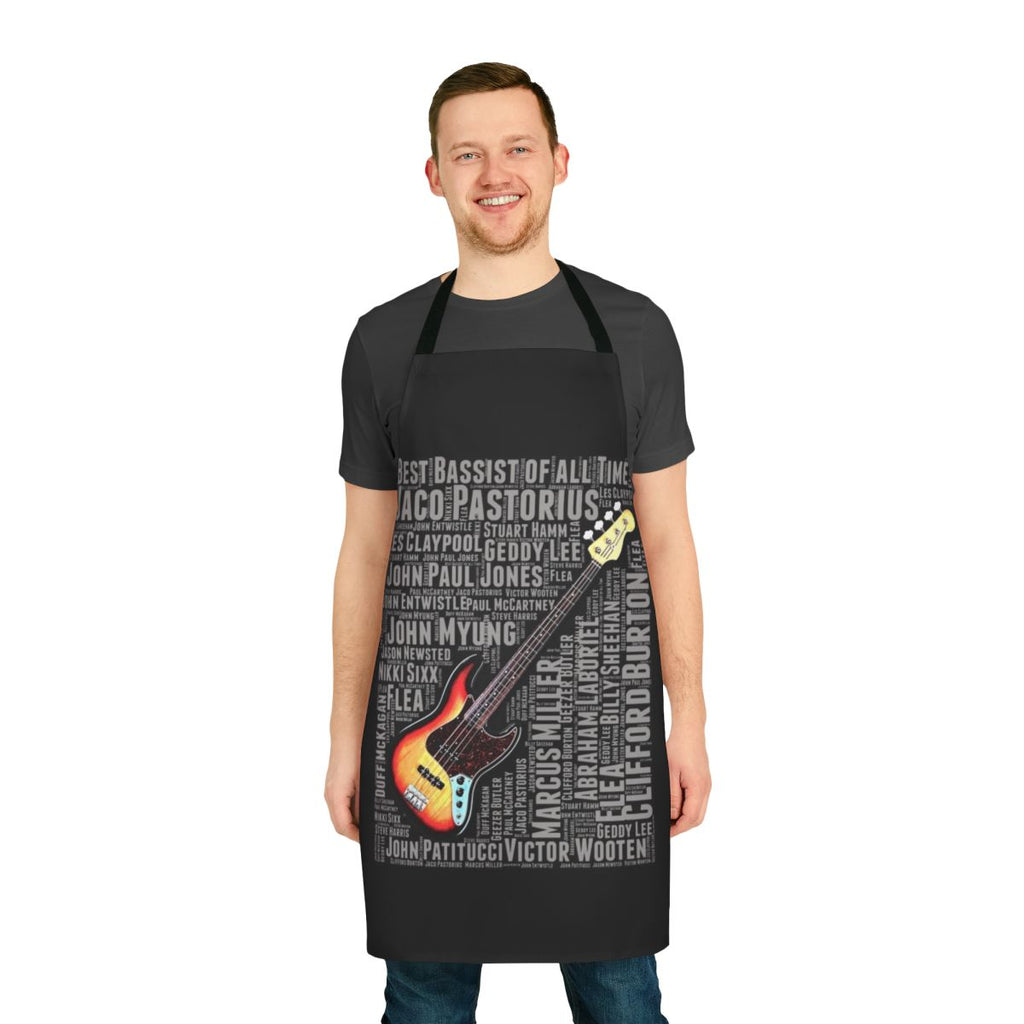 A high-quality apron featuring the text "Best Bassist of All Time" for bass players and music lovers.