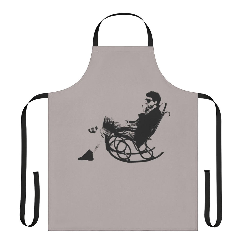 Apron featuring the artwork and name of Italian musician Francesco Battiato