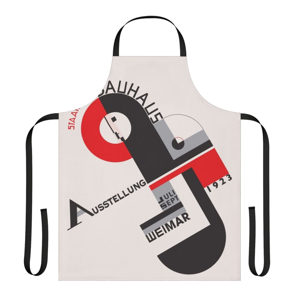 Bauhaus-inspired apron with geometric patterns and Constructivist design elements