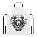 Photograph of a high-quality, durable apron featuring a bear design and feminist message.