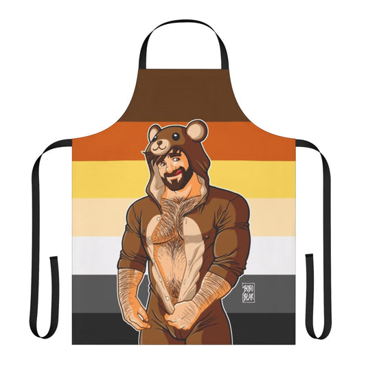 A stylish apron featuring a bear pride design, perfect for gay bears and their allies.